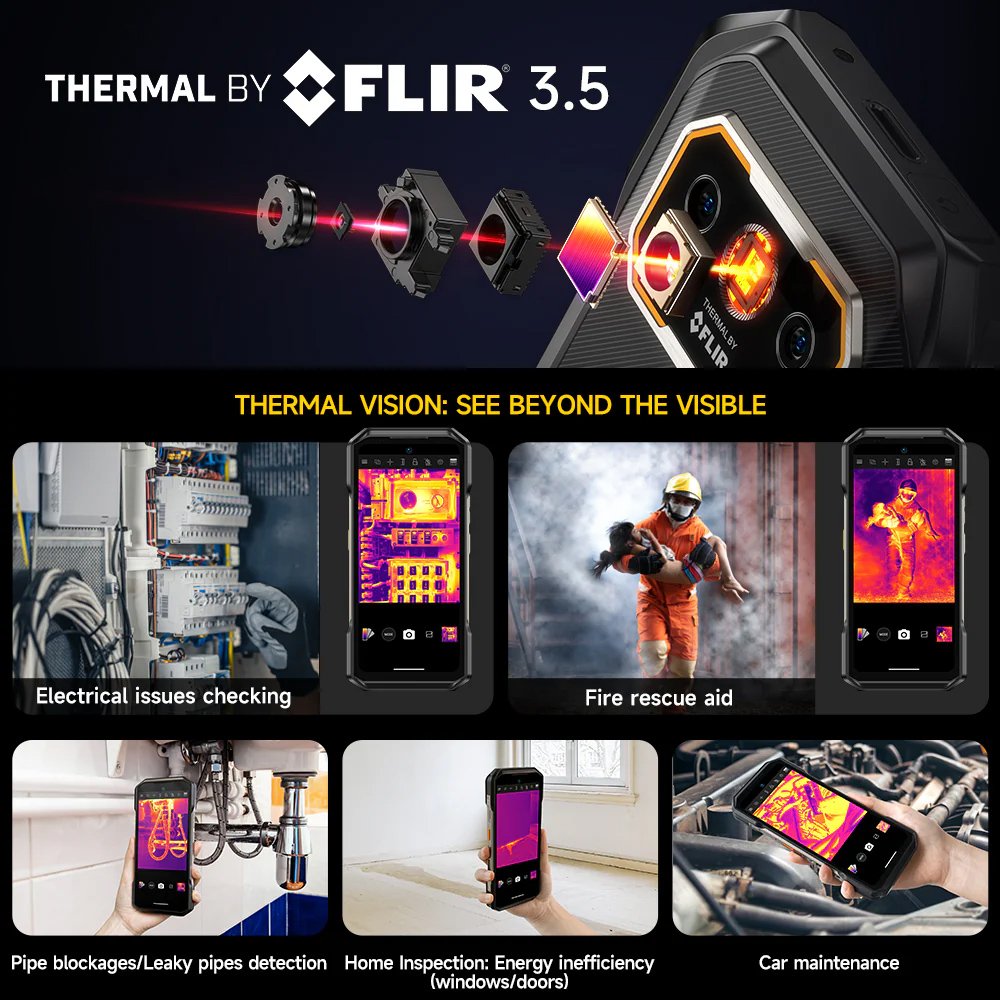 ULEFONE smartphone rmor 27T Pro Plus, 6.78", 12/256GB, 5G, 10600mh, FLIR 3.5, IP68/IP69K, μαύρο - Image 2