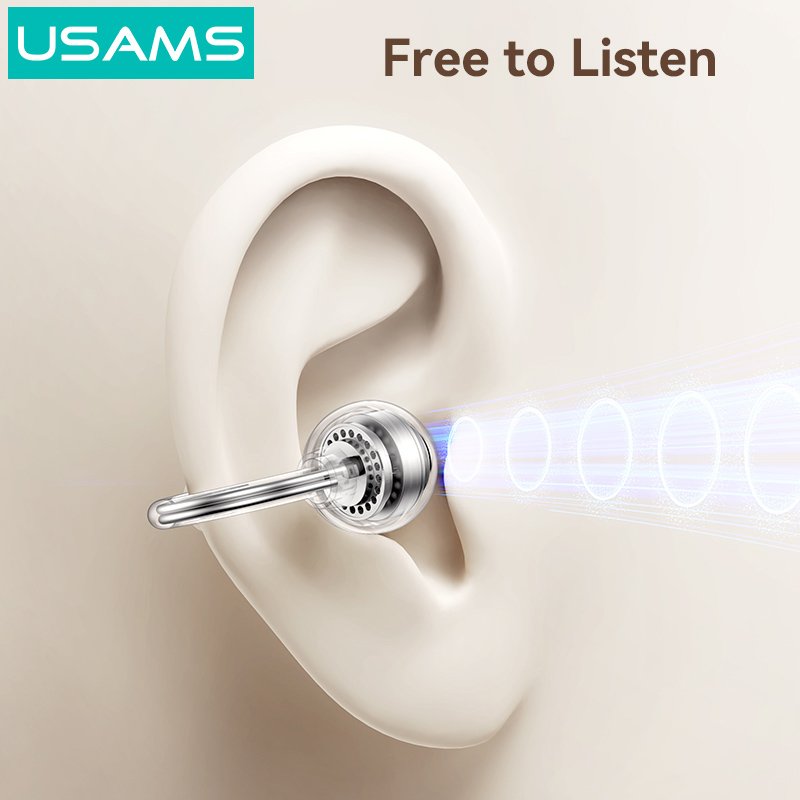 USAMS earphones με θήκη φόρτισης Echo R02, OWS, Φ11mm, 50/300mAh, μαύρα - Image 4