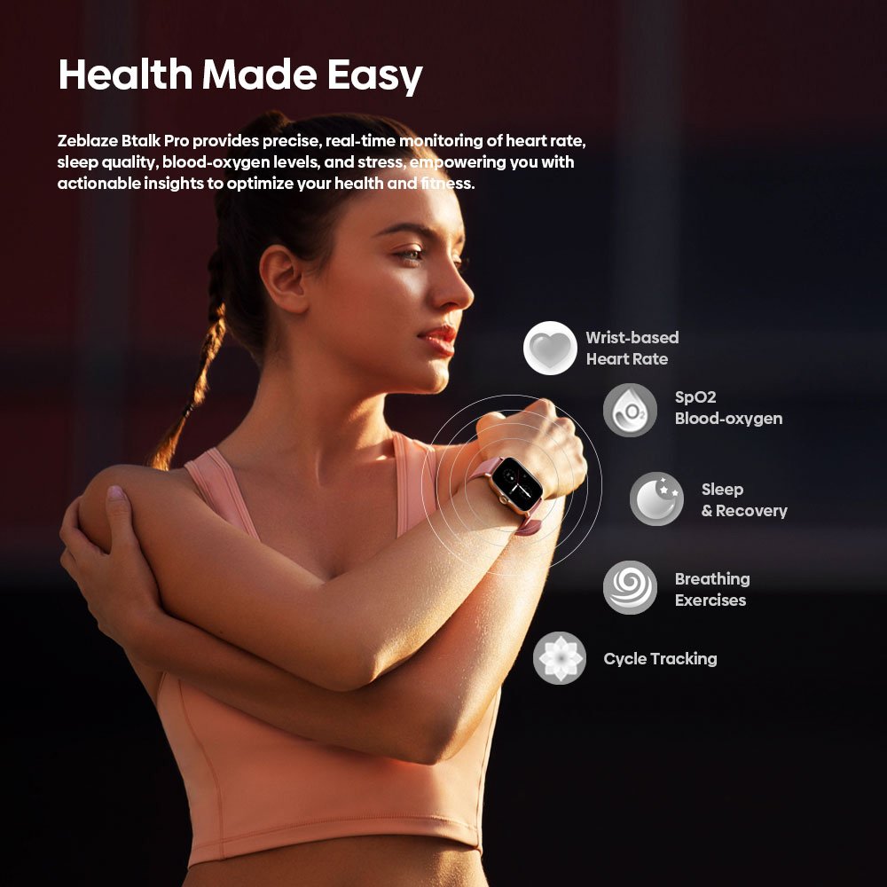 ZELAZE smartwatch talk Pro, heart rate, 1.91" TFT, μαύρο - Image 4