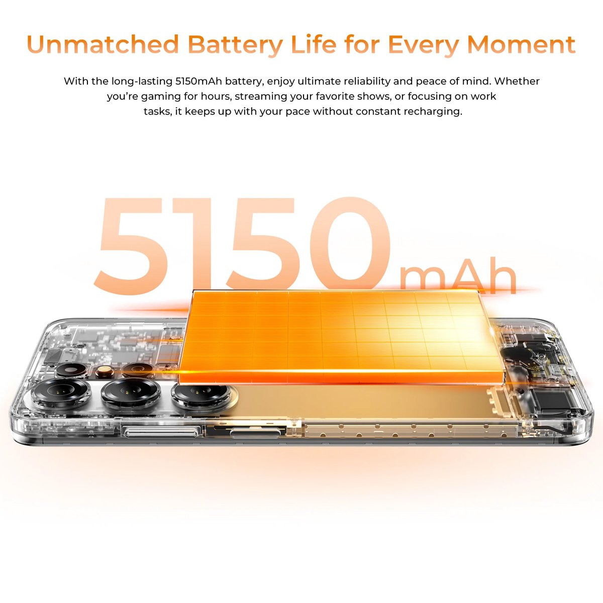 OUKITEL smartphone , 6.63", 6/128GB, 5150mAh, πορτοκαλί - Image 4