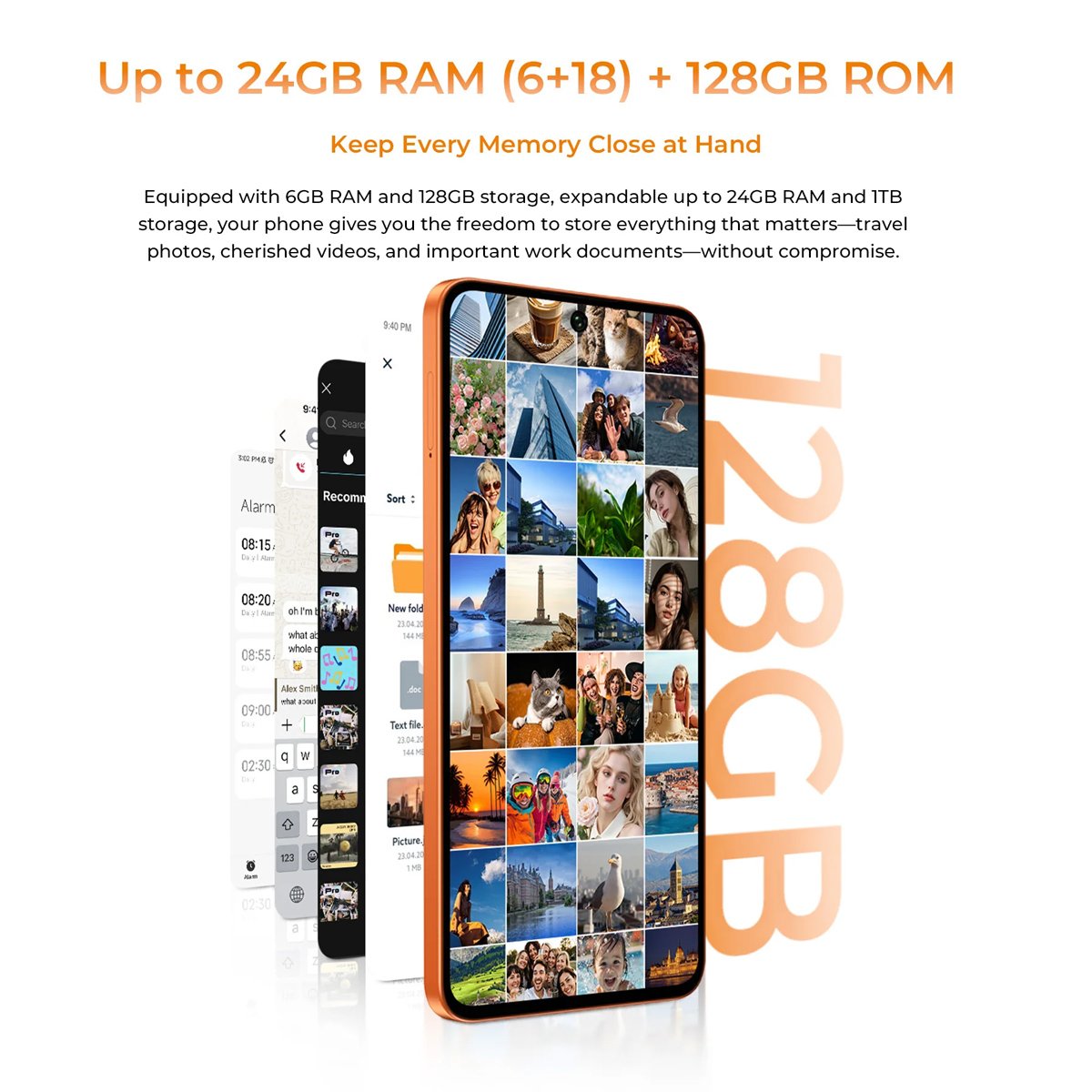 OUKITEL smartphone , 6.63", 6/128GB, 5150mAh, πορτοκαλί - Image 6