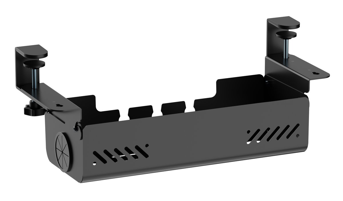 BRATECK cable management γραφείου , μεταλλικό, 494x167x196mm, μαύρο