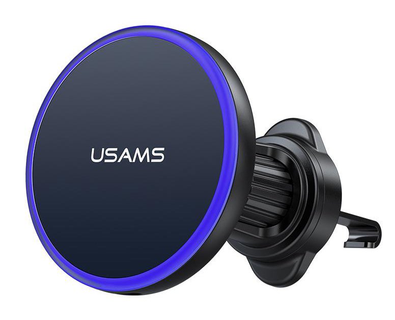 USAMS ασύρματος φορτιστής & βάση smartphone αυτοκινήτου , αεραγωγών, 15W, μαύρος