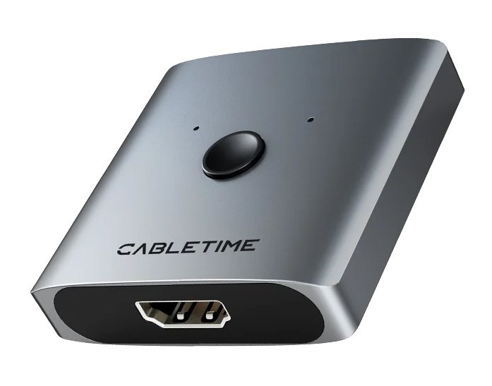 CABLETIME HDMI switch , 2 σε 1, 4K/60Hz, bidirectional, γκρι