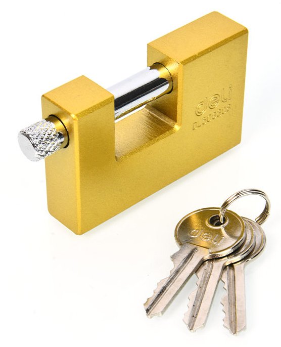 DELI λουκέτο τάκου με κλειδί , heavy duty, 60mm