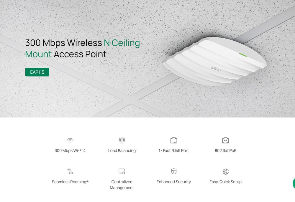 TP-LINK access point , 300Mbps, οροφής, V4.30 - Image 2