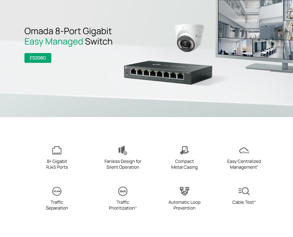 TP-LINK easy managed switch , 8x Gigabit θύρες, V1.0 - Image 2