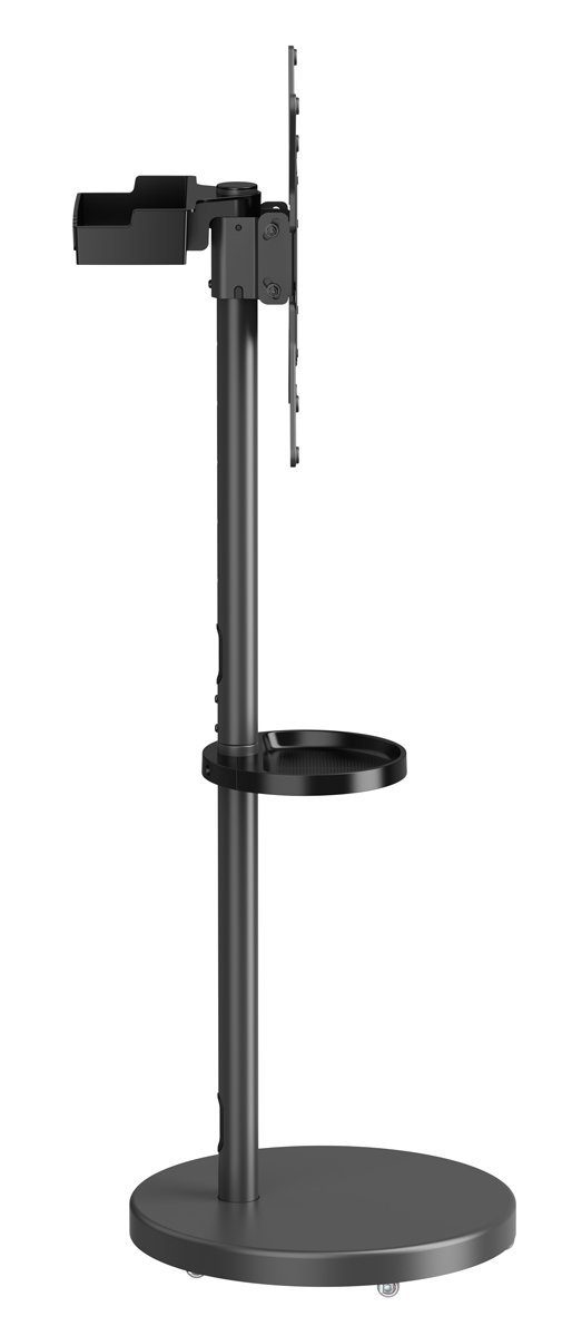 BRATECK βάση τηλεόρασης δαπέδου , 32-65", έως 50kg, με 2x ράφια, ροδάκια, μαύρη - Image 3