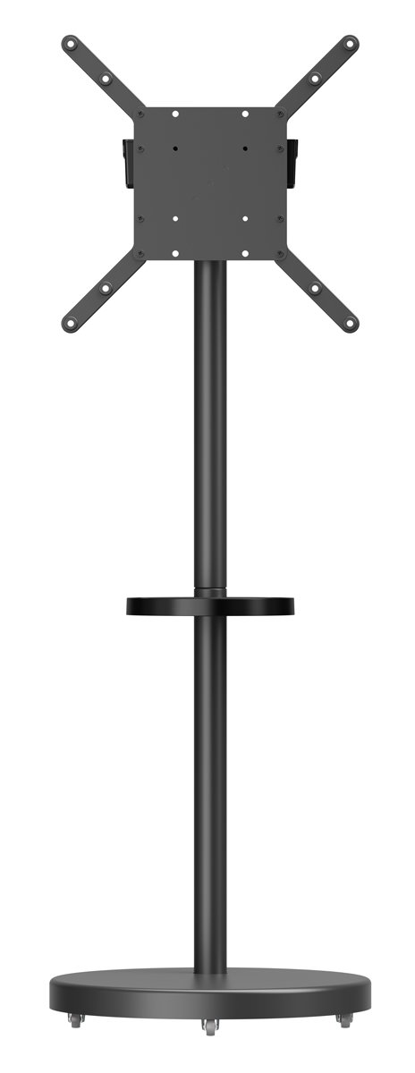 BRATECK βάση τηλεόρασης δαπέδου , 32-65", έως 50kg, με 2x ράφια, ροδάκια, μαύρη - Image 4