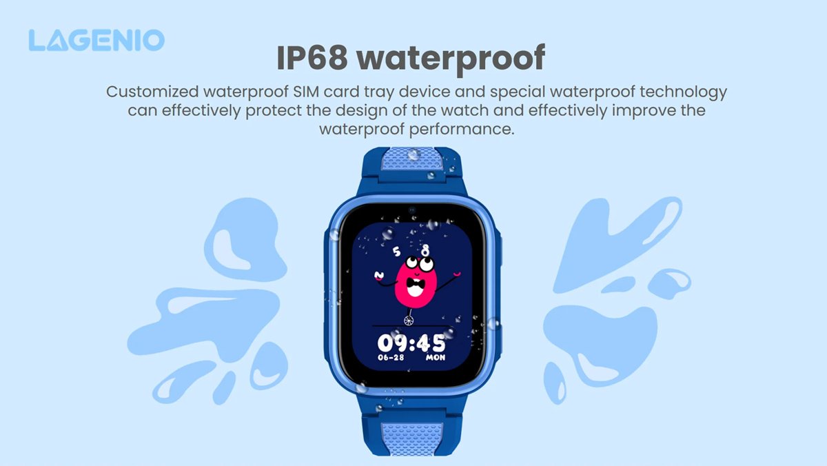 LAGENIO GPS smartwatch για παιδιά , 1.8", με κάμερα, 4G, IP68, μαύρο - Image 5