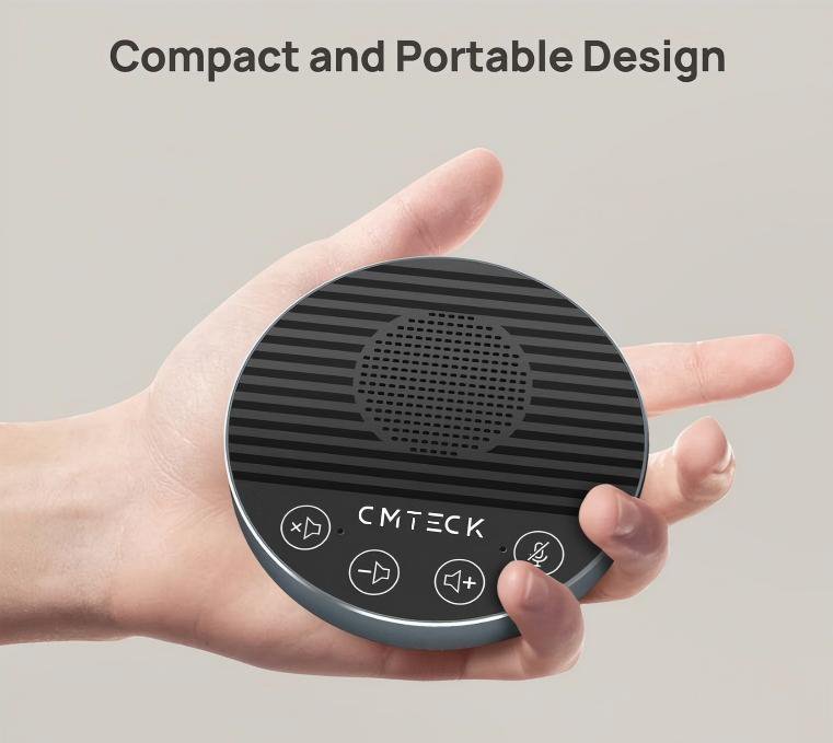 CMTECK επιτραπέζιο μικρόφωνο με ηχείο, omnidirectional, USB/USB-C, μαύρο - Image 4
