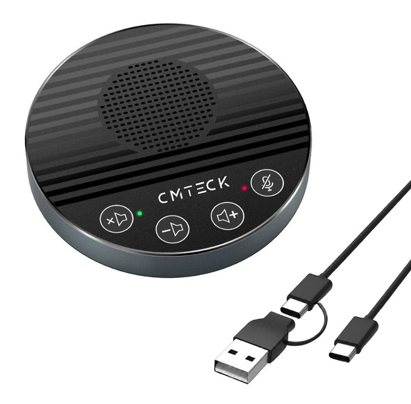 CMTECK επιτραπέζιο μικρόφωνο  με ηχείο, omnidirectional, USB/USB-C, μαύρο