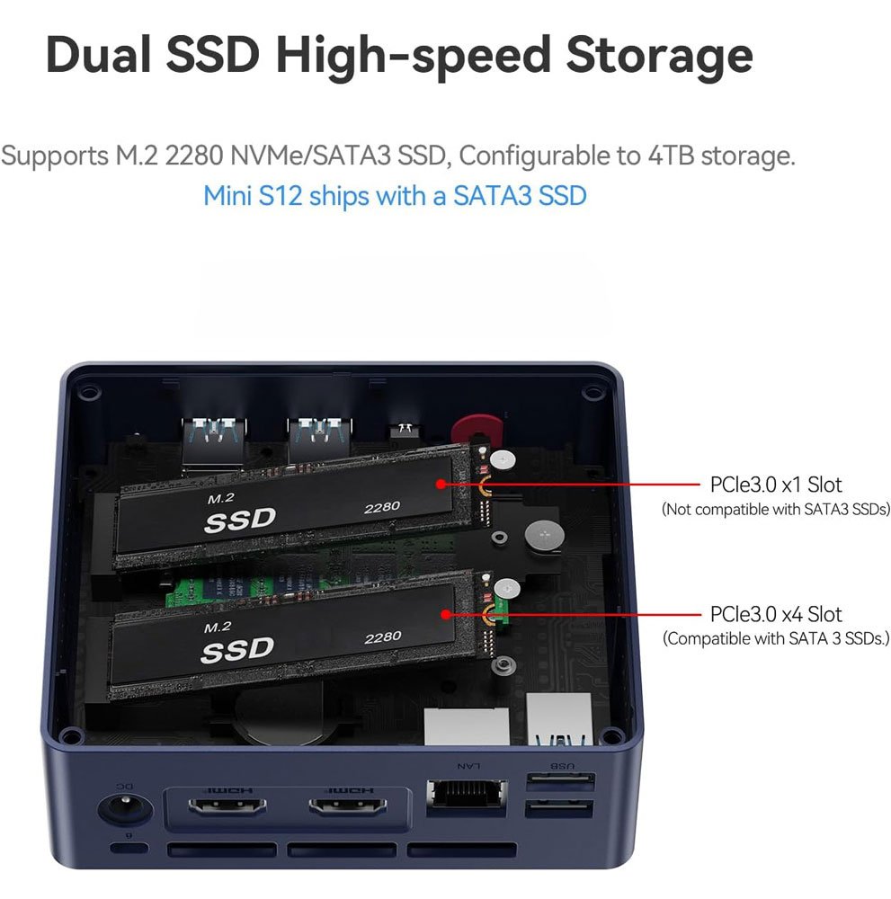 BEELINK mini PC ini S12, Intel N95, 12GB, 480GB .2, Windows 11 Pro - Image 5