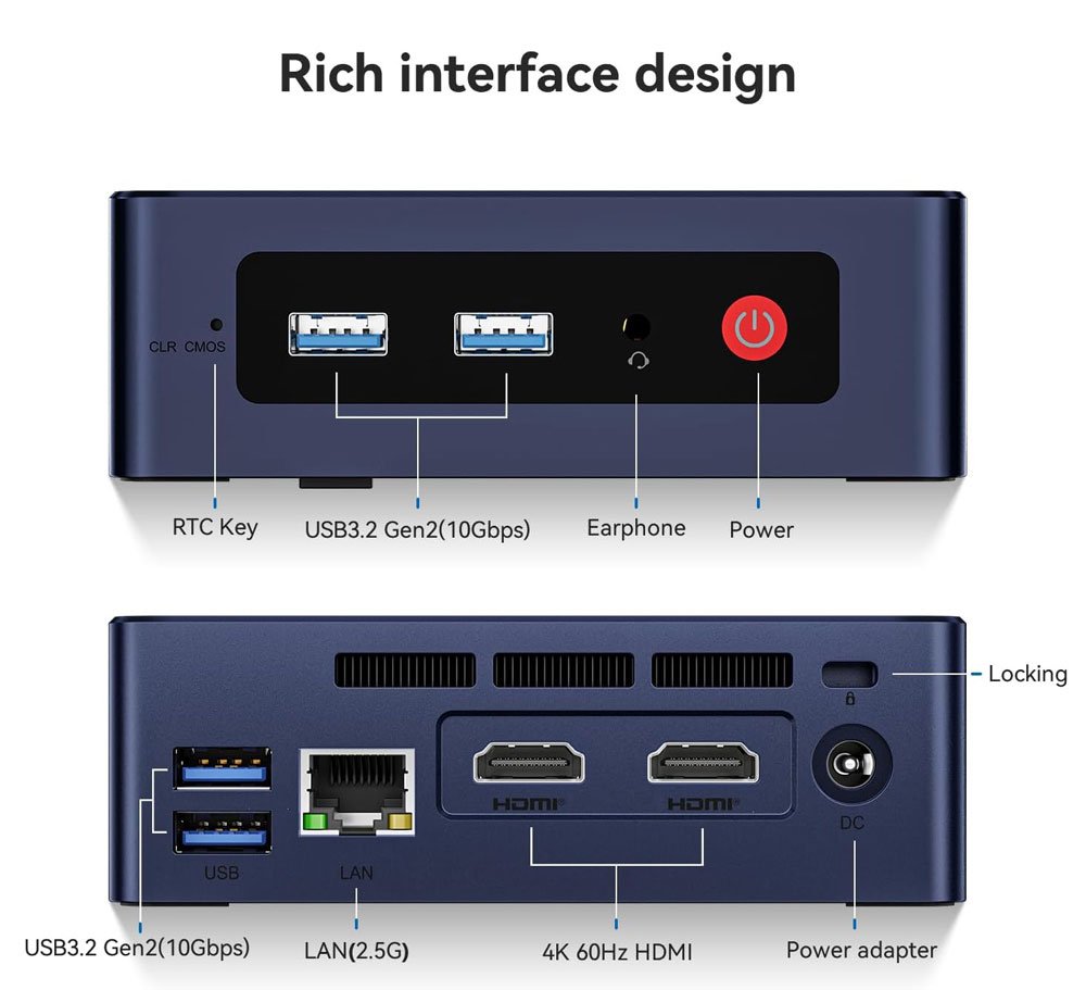 BEELINK mini PC ini S12, Intel N95, 12GB, 480GB .2, Windows 11 Pro - Image 7