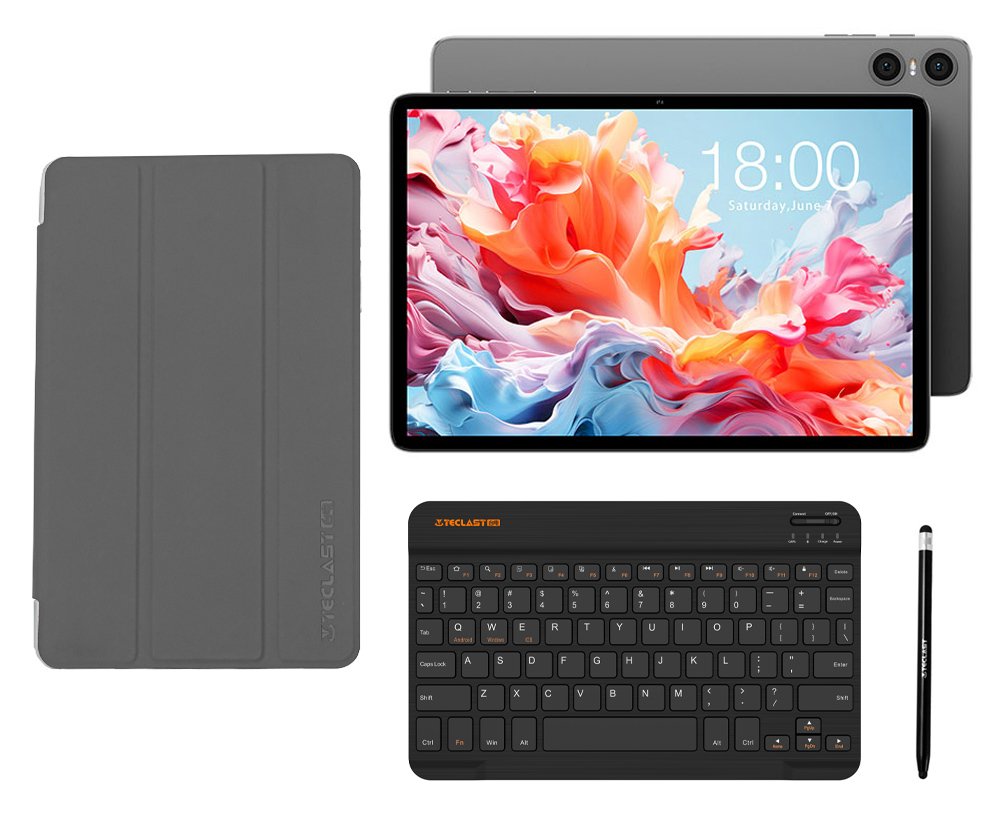 TECLAST tablet  με πληκτρολόγιο/στυλό αφής/θήκη, 10.1", 3/128GB, Android 16, 6000mAh, γκρι