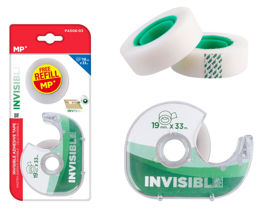 MP βάση και κολλητική ταινία Invisible , 19mm, 33m, διάφανη