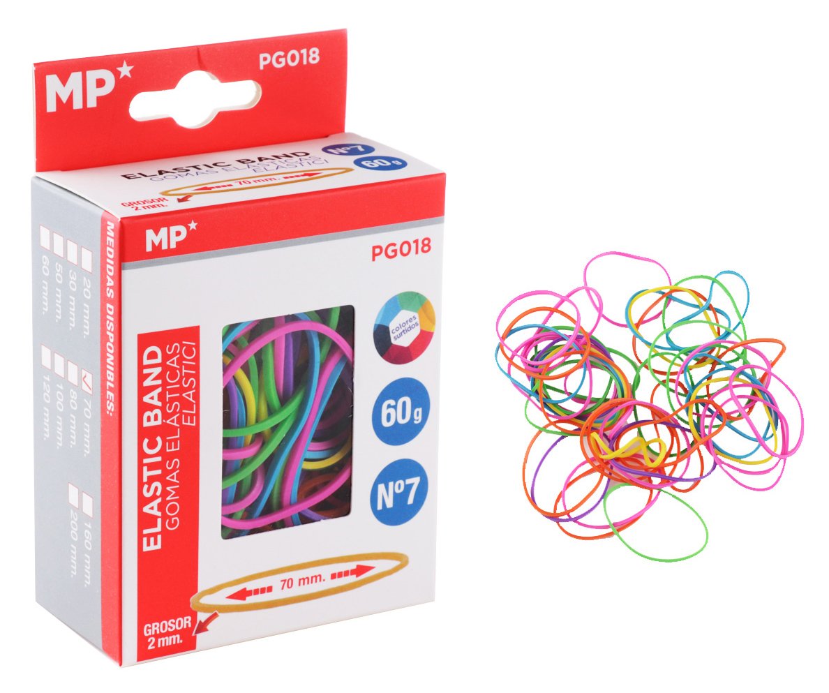 MP λαστιχάκια συσκευασίας , No7, 2x70mm, 60g, χρωματιστά