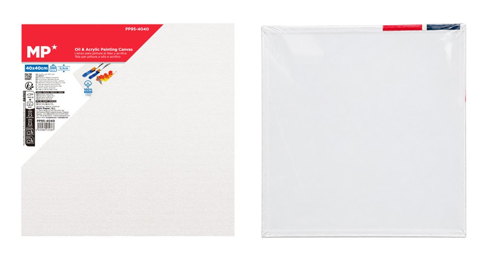 MP καμβάς καρτολίνο ζωγραφικής , 40x40cm, 280gr/m², λευκός