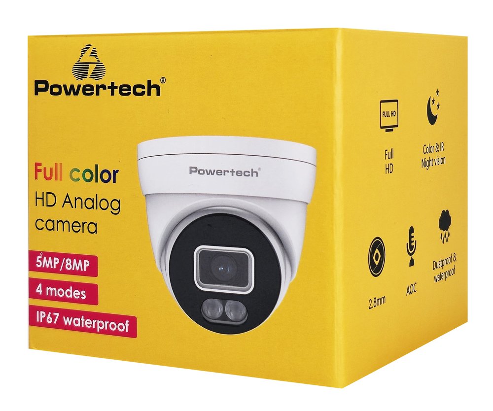 POWERTECH υβριδική κάμερα CCTV με μικρόφωνο & Full Color λειτουργία, 8MP, 2.8mm, IP67 - Image 4