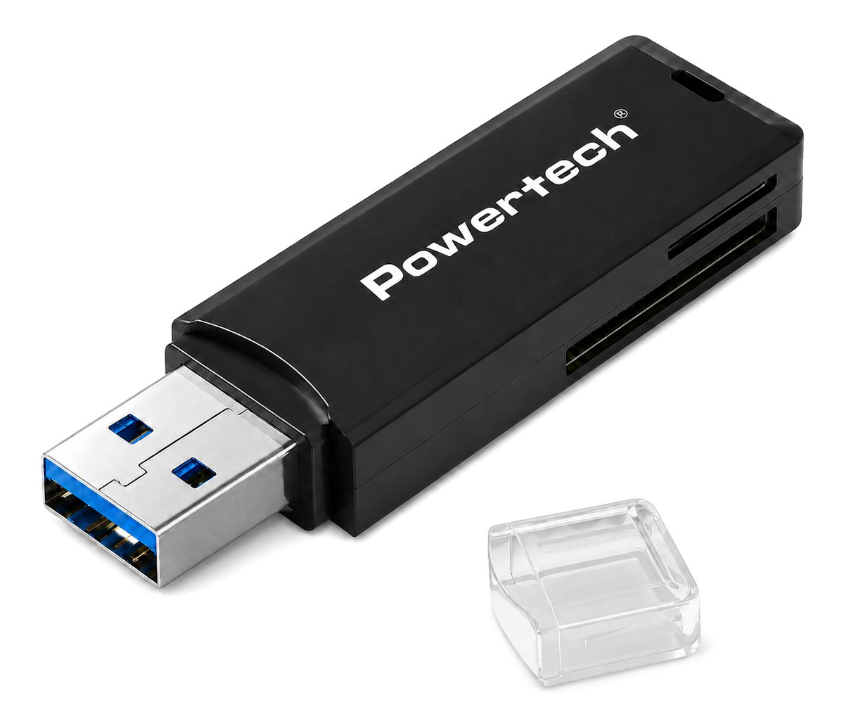 POWERTECH card reader για SD & micro SD, USB 3.0, 5Gbps, μαύρο