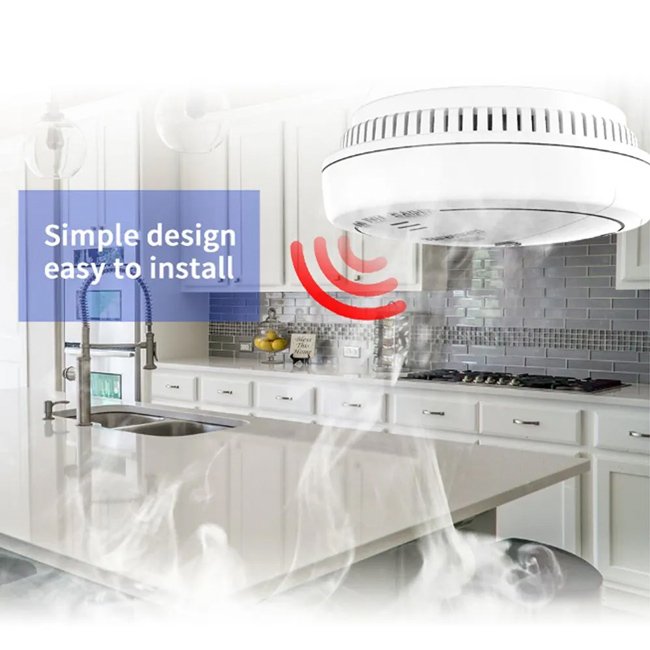 POWERTECH ασύρματος ανιχνευτής καπνού για συναγερμούς, 433MHz - Image 2