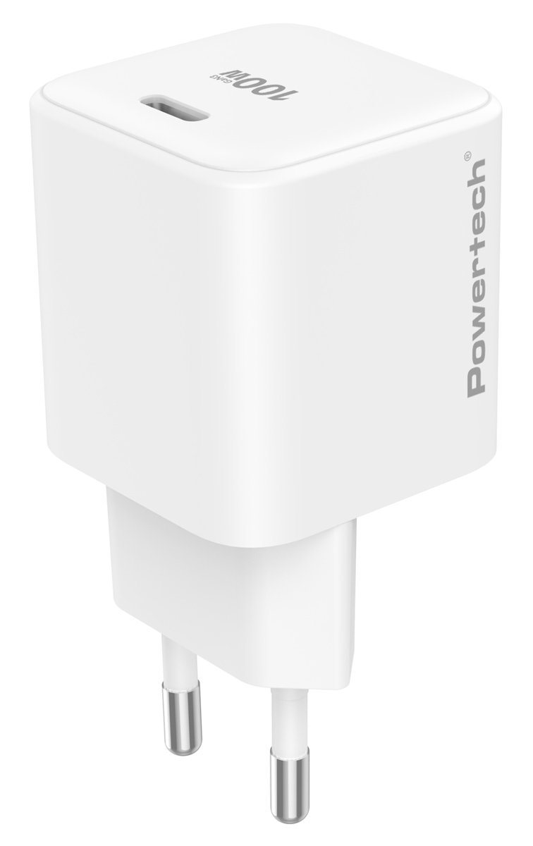POWERTECH φορτιστής τοίχου , USB-C, 100W, GaN, AVS, λευκός