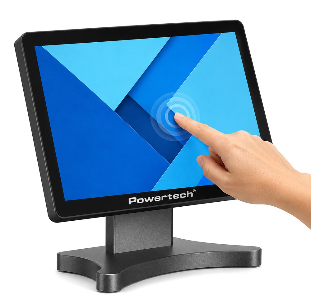 POWERTECH οθόνη αφής , LCD, 15" 1024x768p, HDMI/VGA, VESA 75x75mm, μαύρη - Image 2