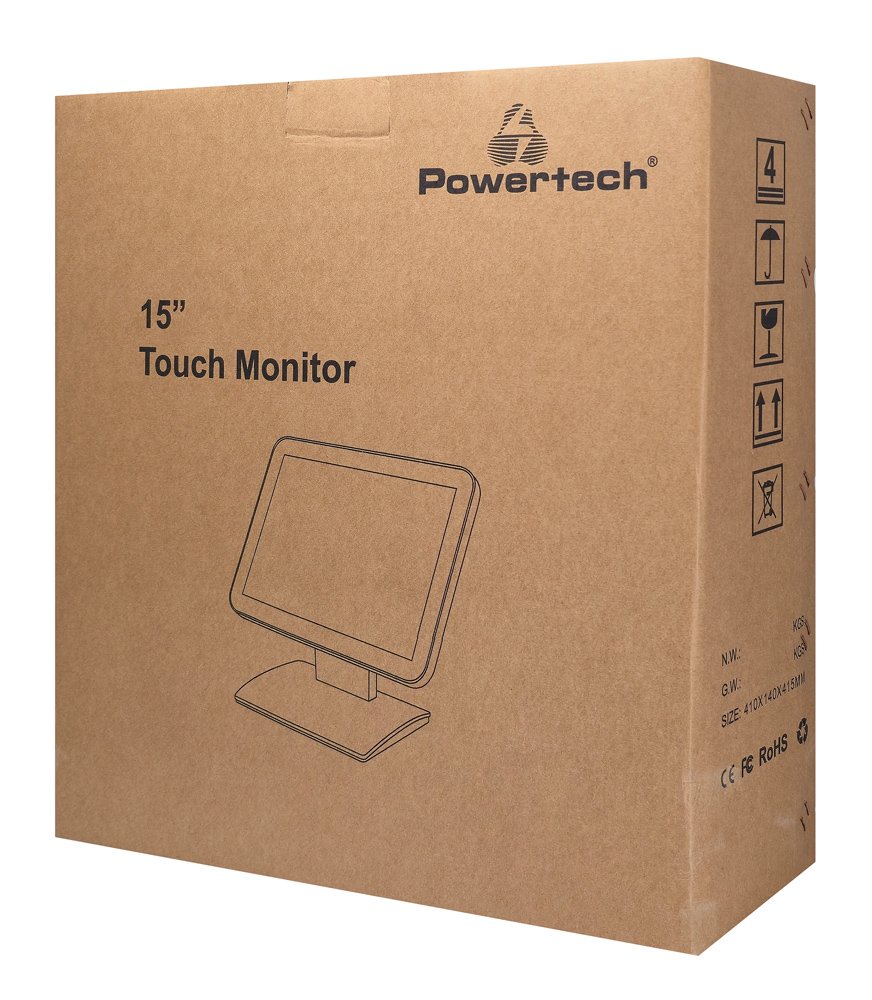 POWERTECH οθόνη αφής , LCD, 15" 1024x768p, HDMI/VGA, VESA 75x75mm, μαύρη - Image 5
