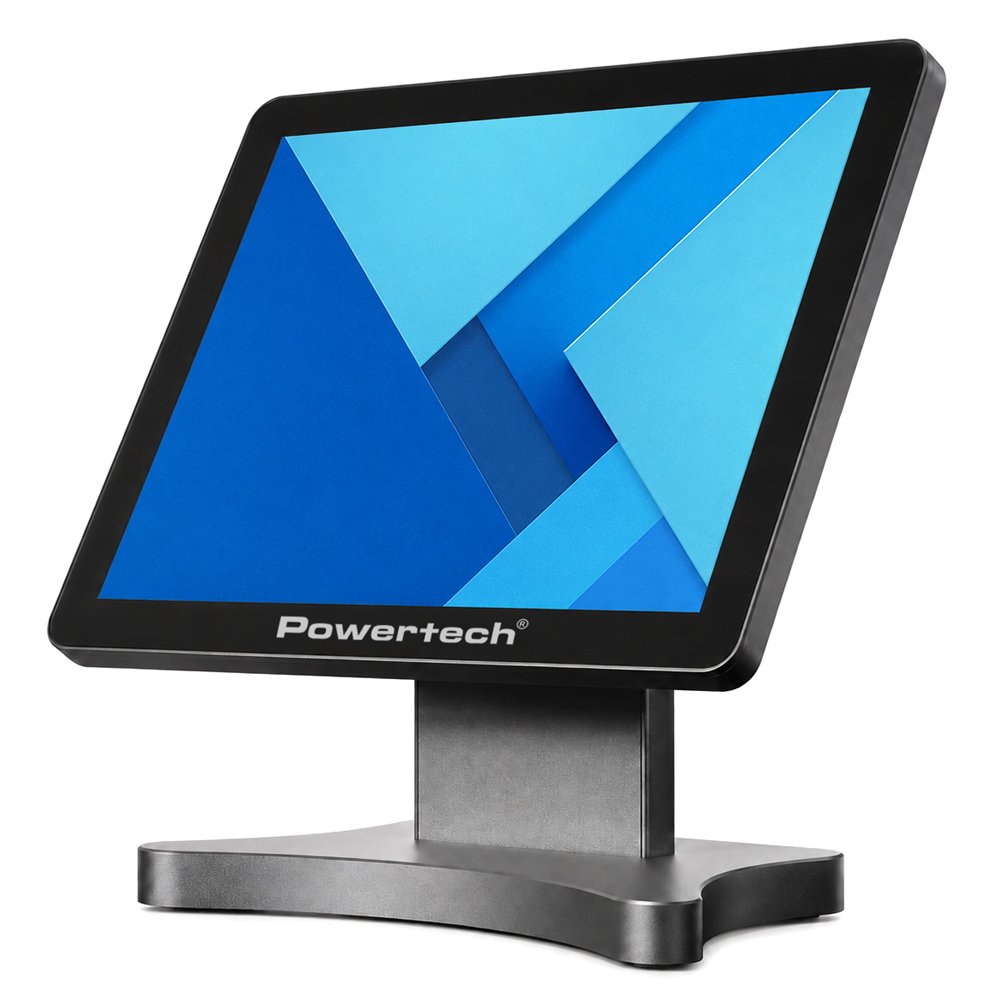 POWERTECH οθόνη αφής , LCD, 15" 1024x768p, HDMI/VGA, VESA 75x75mm, μαύρη