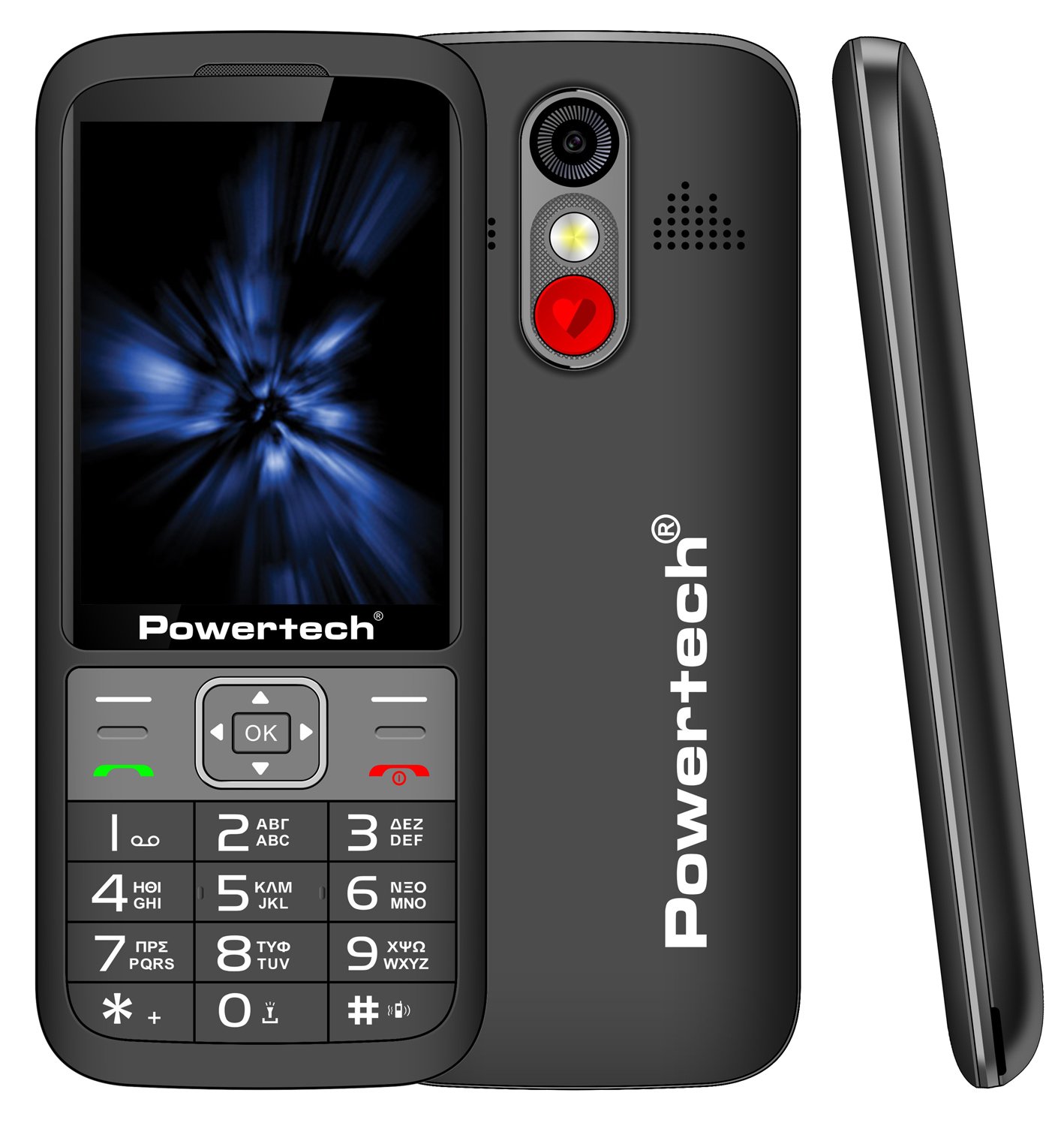 POWERTECH κινητό τηλέφωνο Sentry 3.36, 3.36", dual SIM, πλήκτρο SOS, μαύρο - Image 2