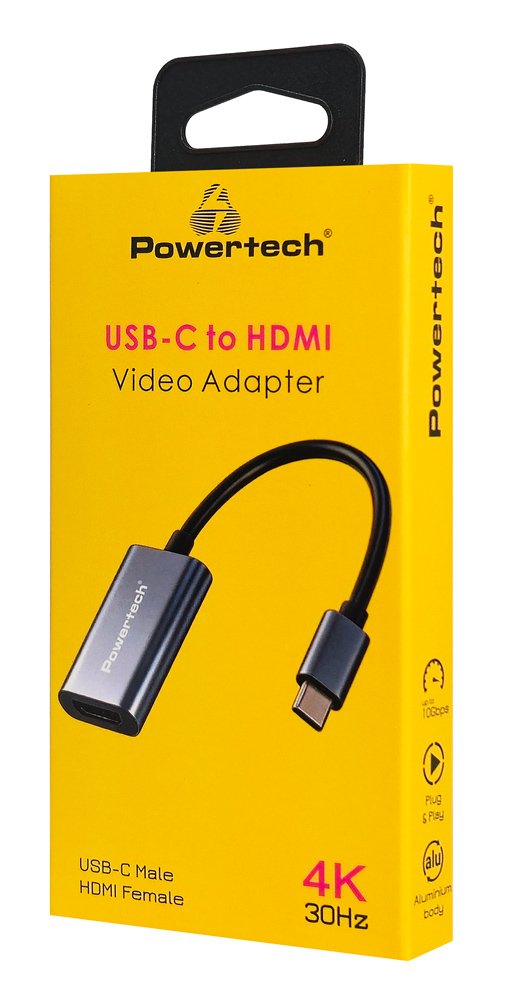 POWERTECH αντάπτορας USB-C σε HDMI , 4K/30Hz, 10 Gbps, γκρι - Image 2