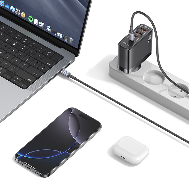 USAMS καλώδιο USB-C , 240W, 480Mbps, 1.2m, μαύρο - Image 3