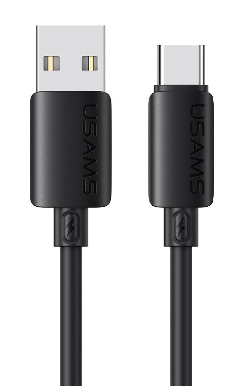 USAMS καλώδιο USB-C σε USB , σιλικόνης, 3A, 480Mbps, 1m, μαύρο