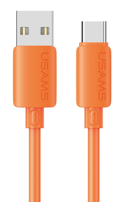 USAMS καλώδιο USB-C σε USB , σιλικόνης, 3A, 480Mbps, 1m, πορτοκαλί