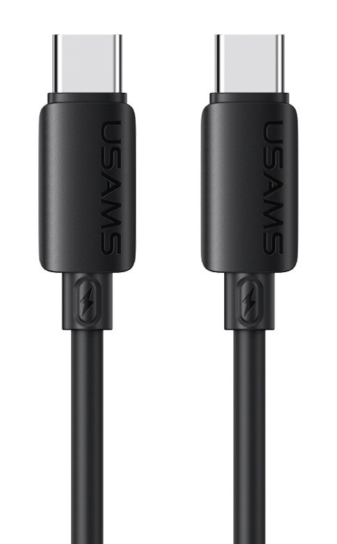 USAMS καλώδιο USB-C , σιλικόνης, 60W, 480Mbps, 1m, μαύρο