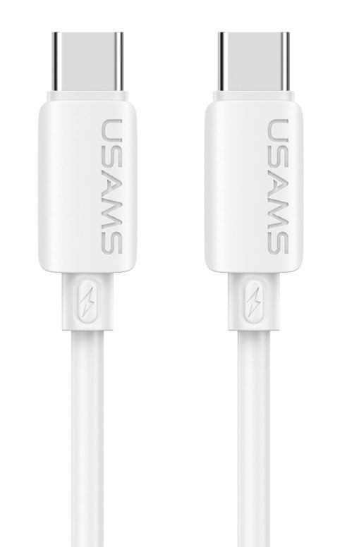 USAMS καλώδιο USB-C , σιλικόνης, 60W, 480Mbps, 1m, λευκό