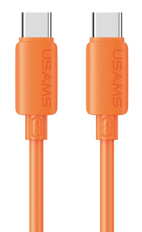 USAMS καλώδιο USB-C , σιλικόνης, 60W, 480Mbps, 1m, πορτοκαλί