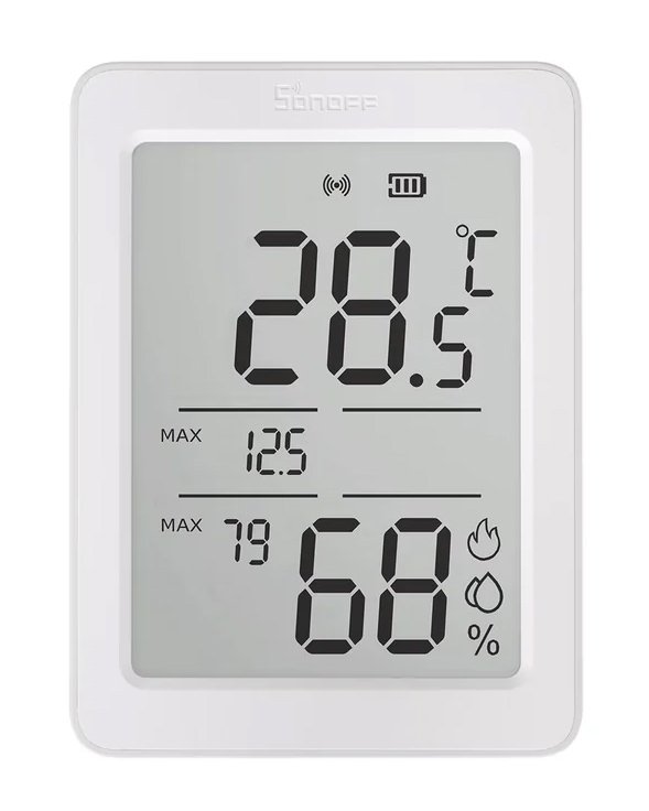 SONOFF smart θερμόμετρο & υγρασιόμετρο AirGuard TH, έως 60°C, ZigBee 3.0 & Bluetooth, λευκό