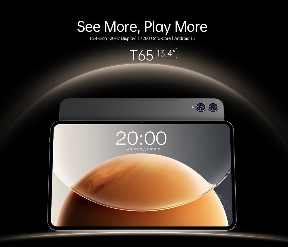 TECLAST tablet , 13.4", 6/128GB, 4G, Android 15, 8000mAh, γκρι - Image 2