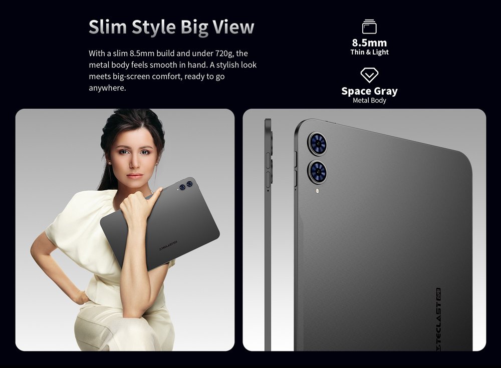 TECLAST tablet , 13.4", 6/128GB, 4G, Android 15, 8000mAh, γκρι - Image 13