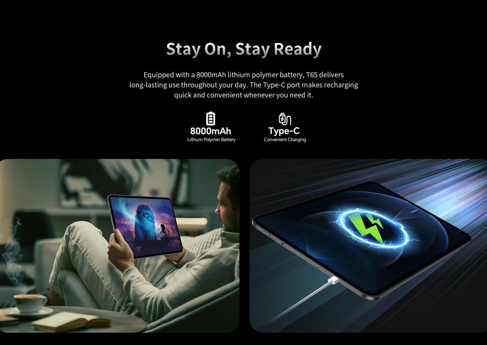 TECLAST tablet , 13.4", 6/128GB, 4G, Android 15, 8000mAh, γκρι - Image 16