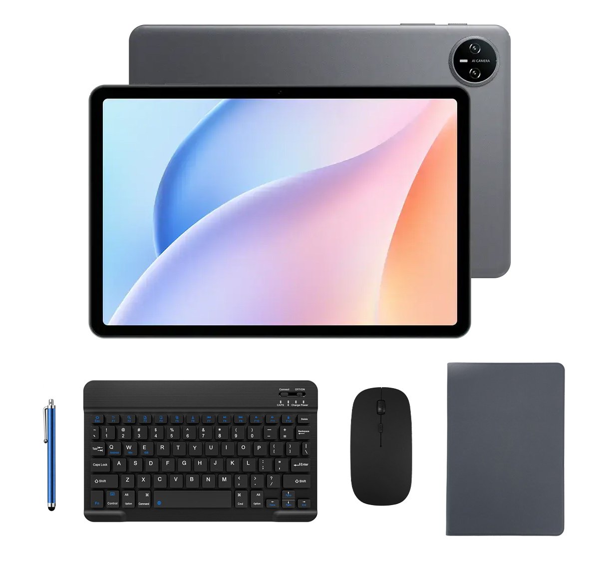 DOOGEE tablet ab A9 Pro με πληκτρολόγιο/ποντίκι/στυλό αφής/θήκη, 10.1", 4/128GB, Android 15, 6580mAh, γκρι